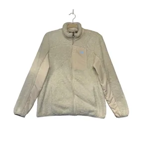 New Balance Womens Sherpa Fleece Full Zip Jacket Cream Off White Size M RN130893 thumbnail 2