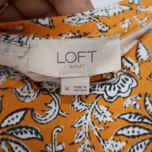 Loft Outlet Orange Floral Sleeveless Swing Mini Dress Womens Medium thumbnail 2