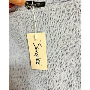 Simplee Smocked Bodice ChiffonMidi Dress‎ Sz L Light Blue Cottage Party NWT thumbnail 4