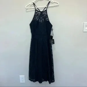 Lulu’s NWT My Kingdom Navy Blue Lace Strappy‎ Back Midi Dress Womens Size… thumbnail 3