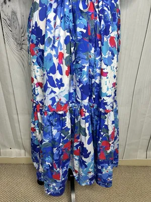 Sugarlips Floral Ginny Bubble Sleeve Midi Dress Sz M V-Neck Drawstring Waist thumbnail 4