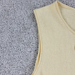 Banana Republic Sweater Vest Womens S Yellow Wool Angora Blend Flower Detail‎ thumbnail 10