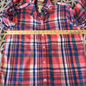 SO Perfect Shirt Pink &‎ Blue Plaid Soft Rayon Relaxed Fit Button Front Size M thumbnail 14