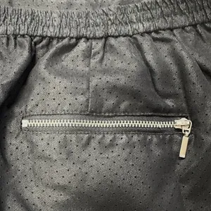 ZARA | S | Black Perforated Faux Leather Elastic Waist Pull-On Short Shorts thumbnail 5