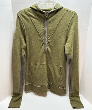 Free People Movement Markle Hoodie Women’s Large Olive Green Athleisure Grunge thumbnail 1
