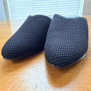 Eileen Fisher Betsy‎ Mules Shoes Black Knit Mesh Block Heel Women's Size 5.5 thumbnail 9