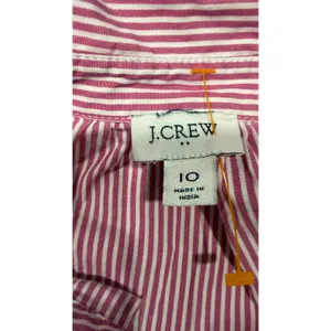 J.Crew Womens Pink White Striped Cotton Babydoll Shirt Dress Size 10 Long Sleeve thumbnail 3