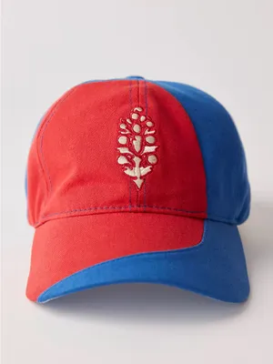 Free People Rule The Court Baseball Hat - Blue Red Combo thumbnail 5