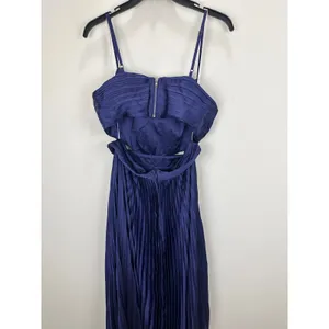 NEW Lulus Got the Glam Navy Blue Pleated Cutout Maxi Dress Formal Party Medium thumbnail 10