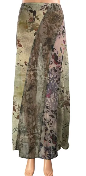 NEW Jaded London Asteria Women's Multi Color Floral Sheer Flowy Maxi Skirt Sz 6 thumbnail 1