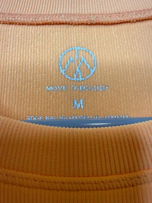 Move Theology Orange Long Sleeve Ribbed Crop Top Thumbholes Size Medium Gym thumbnail 3