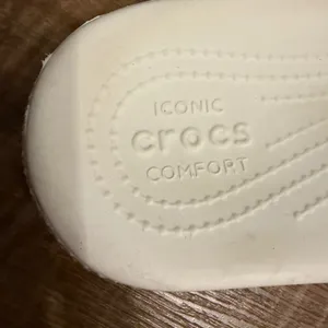 Crocs Classic Slide Sandals White Black with Charms Comfort‎ Slip On Sz 7 thumbnail 3
