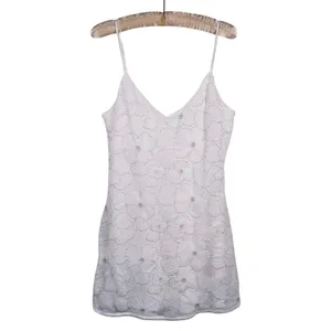 NWT Abercrombie Beaded Pearl Floral Mini Dress Size L White Bridal Event Party thumbnail 3