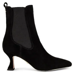 Sam Edelman NEW Lani Women Size 6 Black Suede Square Toe Kitten Heel Boot thumbnail 1