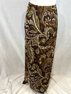 Cato brown paisley print maxi skirt size 14/16W thumbnail 4