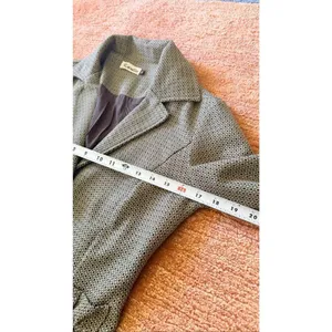 Karee Cropped Blazer Jacket M Brown Print Fitted Button Front Size M thumbnail 6