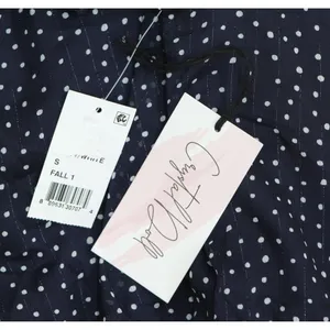 NWT Crystal Doll Short Sleeve Fit Flare Dress Navy Blue / White S thumbnail 9
