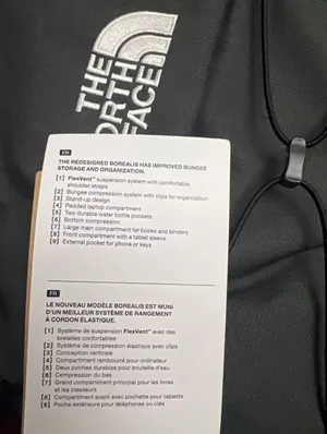 The North Face Borealis Laptop Backpack Asphalt Grey Light Heather/TNF Black New thumbnail 6