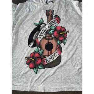 Disney Women's‎ "Ohana Means Family" Gary peek a boo shoulder tee size Large thumbnail 2