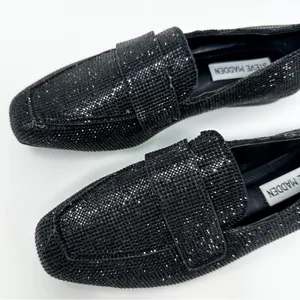 NEW Steve Madden Riski Black Rhinestone Studded Loafers, NEW, Size 6, MSRP $99 thumbnail 2