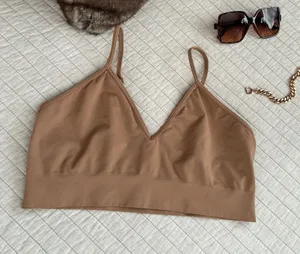 Skims tan soft smoothing seamless v neck bralette 2X thumbnail 1