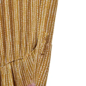 Simplee Yellow Patterned Print Coastal Chic Strapless Wide Leg Jumpsuit Small thumbnail 4