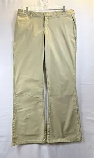 Dickies Womens Bootcut Work Pants Khaki Slim Fit‎ Stretch Durable wide leg 14R thumbnail 1