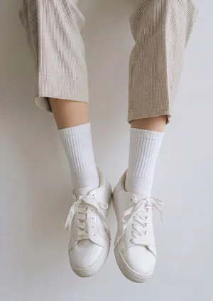 Soda White Women's Casual Leather Sneakers thumbnail 1