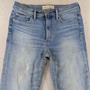 Denim Forum The Nico Mid Rise Skinny Crop Jeans Light Wash Raw Hem Size 28 thumbnail 6