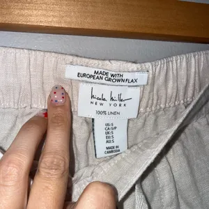 Nicole Miller Joggers Womens Small Beige Excellent 100% Linen‎ Cargo Pants thumbnail 3
