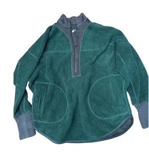 Free People FP Movement Moutain Dreamin Reversible Fleece Quarter Zip Green XS thumbnail 1