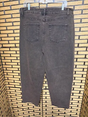 Time and tru brown barrel leg jeans size 16 thumbnail 2