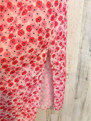 CIDER Women's Small Floral Spaghetti Strap V Neck Side Slit Midi Slip Dress thumbnail 5