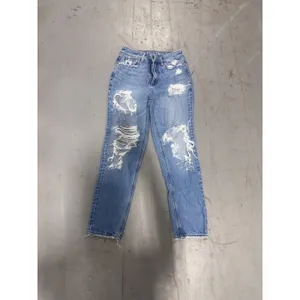 American Eagle Mom Jeans Blue Distressed High Waisted Denim Size 00 Short thumbnail 3