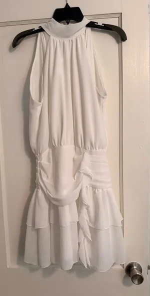 High Neck Backless Dress White Size M thumbnail 1