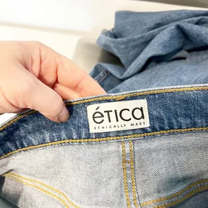 Etica Anya Modern High Rise Organic Cotton Flare Jeans Blue 27 thumbnail 3