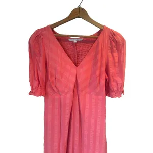 The Nines by HATCH Midi Dress Womens XS Pink Maternity Smocked Boho Cottage thumbnail 3