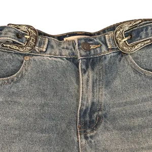 Austin Landing Denim Shorts Cutoff Frayed Western Filigree Buckle Boho Festival thumbnail 6