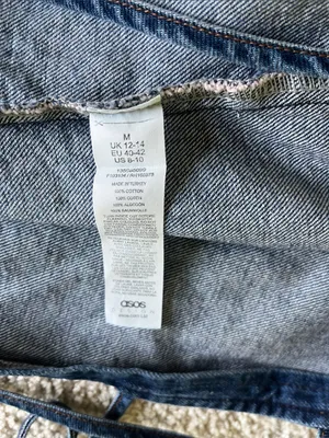 ASOS Denim Tie-Front Vest in Dark Blue thumbnail 6