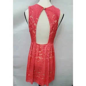 Free People Rocco Cherry‎ Coral Cream Laced Short Dress thumbnail 2