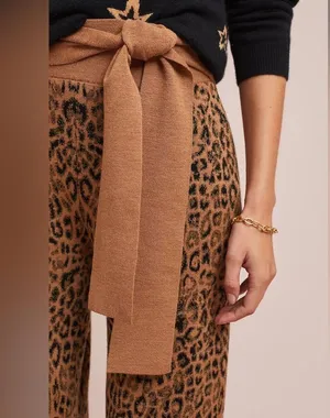 Anthropologie MOTH Leopard Sweater-Tie Knit Trousers S thumbnail 3