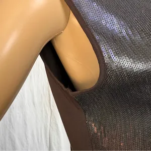 600 west Ombré Sequin Sleeveless Women's Top Size‎ Medium Brown thumbnail 5