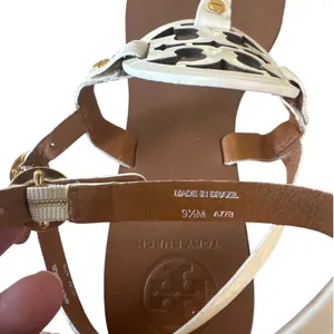 Tory‎ Burch Holly White Patent Double T Kitten Heel Slingback Sandals 9.5 thumbnail 7