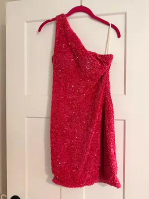 Berlin Nova hot pink sequin asymmetrical Homecoming Dress thumbnail 2