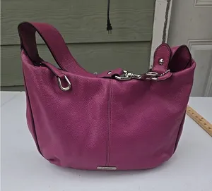 Coach Avery Tassel Purple Leather Hobo Bag Purse F23960 thumbnail 1