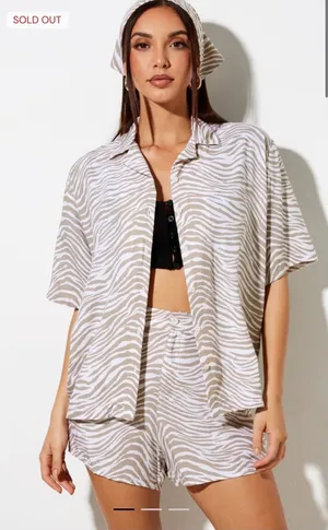 Motel Rocks‎ Narsi Shirt + Lalisa Short Set in Tonal Zebra Small NWOT thumbnail 1