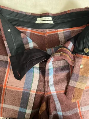 UO• High Rise Wide Leg Plaid Abby Brushed Flannel Grandpa Trousers• Sz 2 thumbnail 4