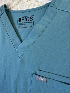 FIGS Technical Collection Teal Scrub Top FM1500 3-Pocket Mens Medium Fading thumbnail 2