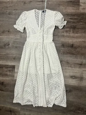 BARDOT Eyelet Puff Sleeve Midi Dress thumbnail 7