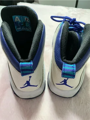 Jordan Kids White, Royal Blue & Teal High-Top Sneakers b78 thumbnail 4